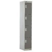 four compartment locker dark grey door 300mm deep mc00021