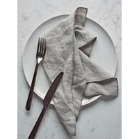 Four Grey Linen Napkins
