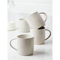 four dip glaze mugs soft white