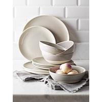 Four Dip Glaze Dinner Plates - Grey