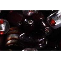 Foil Glass Beads. Reds