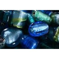 Foil Glass Beads. Turquoises