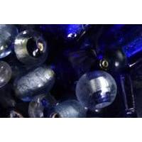 Foil Glass Beads. Blues