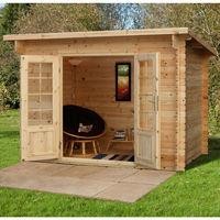 forest forest 3 x 2m harwood log cabin assembled