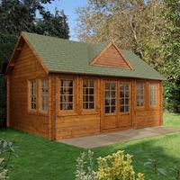 Forest Forest 5.5 x 4m Cheviot Log Cabin (Assembled)