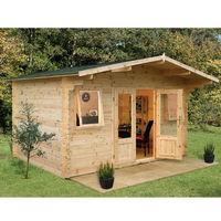 forest forest 4 x 4m nevis log cabin assembled