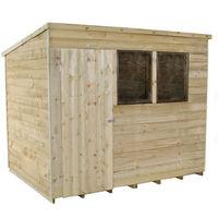 forest forest 8x6ft pent overlap pressure treated shed assembled