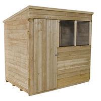 forest forest 7x5ft pent overlap pressure treated shed assembled