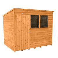 forest forest 8x6 pent overlap dipped shed assembled
