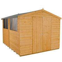 forest forest 8x10ft apex shiplap dipped double door shed assembled