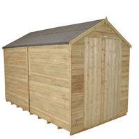 Forest Forest 10x8ft Apex Overlap Pressure Treated Double Door Shed No Window (Assembled)