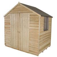 forest forest 7x5ft apex overlap pressure treated double door shed ass ...