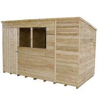Forest Forest 10x6ft Pent Overlap Pressure Treated Shed (Assembled)