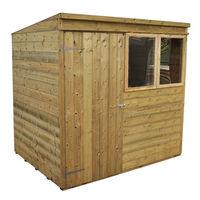 forest forest 7x5ft pent shiplap pressure treated shed assembled