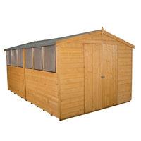 forest forest 8x12ft apex shiplap dipped double door shed assembled
