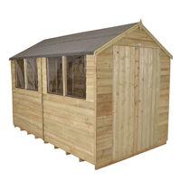 forest forest 8x10ft apex overlap pressure treated double door shed as ...