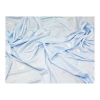 Foil Leaf Print Stretch Jersey Dress Fabric Sky Blue & Silver