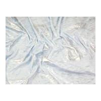 foil rose print stretch jersey dress fabric sky blue silver