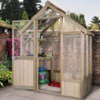 Forest Garden Vale Wooden 6X4 Toughened Glass Greenhouse