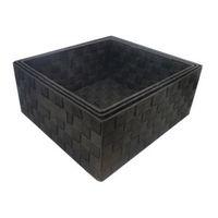 Form Black Plastic Storage Basket Pack of 3