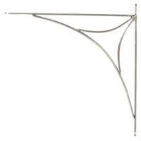 form brushed silver steel effect shelf bracket d220mm