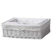 Form Nestable Lined White Willow Storage Box Pack of 3