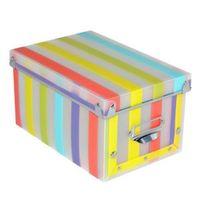 form stripe multicolour plastic storage box