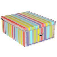 form stripe multicolour plastic storage box