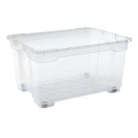 form flexi store clear 140l plastic storage box with wheels