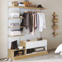Form Oppen Natural Oak Effect & White Bedroom Storage Unit (H)2000mm (W)1450mm