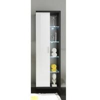 forum wall mount cupboard in smoky silver high gloss fronts led