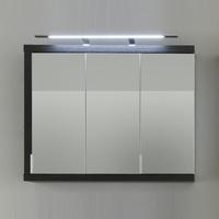 forum wall mirror cabinet in smoky silver high gloss fronts led