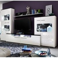 Foster Living Room Set In White Gloss Fronts With LED