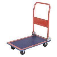 FOLDING PLATFORM TRUCK 730 x 480MM WITH PP WHEELS AND COMFORT HAND GRIP. METALWORK RED WITH BLACK MAT, B