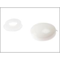 forgefix domed cover cap white no6 8 blister 25