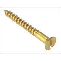 forgefix wood screw slotted countersunk solid brass 3 x 10 box 100