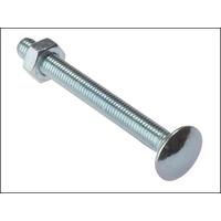 forgefix carriage bolt nut zp m10 x 50 bag 10