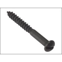 ForgeFix Wood Screw Slotted Round Head ST Black Japanned 1.1/2 x 10 Blister 20