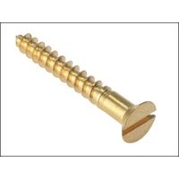 forgefix wood screw slotted countersunk solid brass 3 x 8 box 100