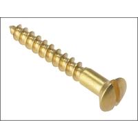 forgefix wood screw slotted raised head st solid brass 112 x 8 box 200