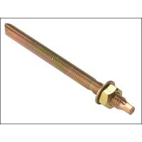 ForgeFix Chemical Anchor Stud Zinc Yellow Passivated M8 x 110mm Box 10