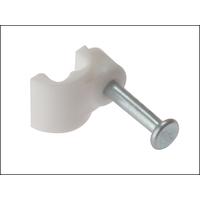 forgefix cable clip flat white 150mm box 100