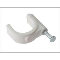 ForgeFix Cable Clip Round White 15-18mm Box 100