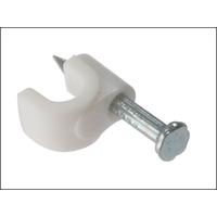 ForgeFix Cable Clip Round White 5 - 6mm Blister 25