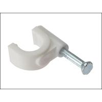 forgefix cable clip round white 7 8mm box 100