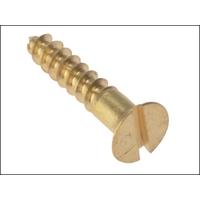 ForgeFix Wood Screw Slotted Countersunk Solid Brass 3/4 x 4 Box 200