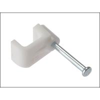 ForgeFix Cable Clip Flat White 1.00mm Box 100