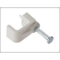 forgefix cable clip flat white 250mm box 100