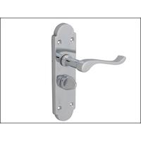 Forge Backplate Handle Privacy - Gable Chrome Finish