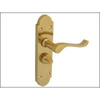 Forge Backplate Handle Privacy - Gable Brass Finish